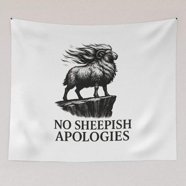 Item preview, Bold Ram Attitude No Sheepish Apologies designed and sold by Shoot-The-Moon.