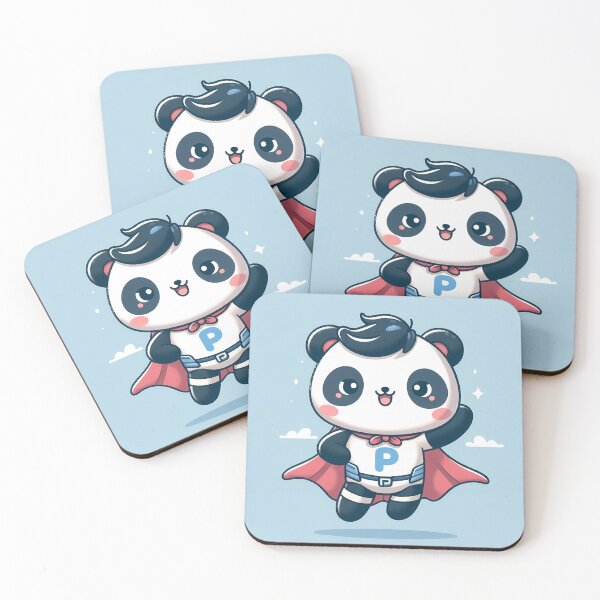 Item preview, Cute Panda Superhero - Folk Art by heidiannemorris © designed and sold by FOLK ART FUSION by heidiannemorris.