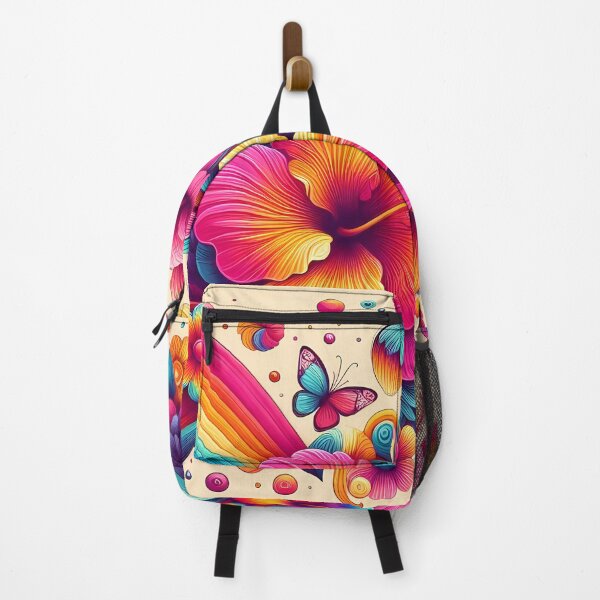 Item preview, Vibrant Rainbow Hibiscus Flowers - Folk Art by heidiannemorris © designed and sold by FOLK ART FUSION by heidiannemorris.
