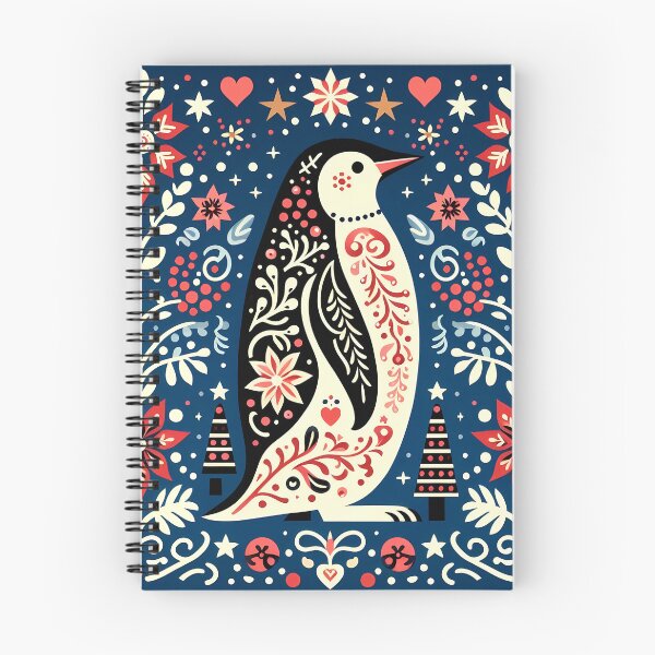 Item preview, Cute Patterned Penguin - Scandinavian Folk Art by heidiannemorris © designed and sold by FOLK ART FUSION.