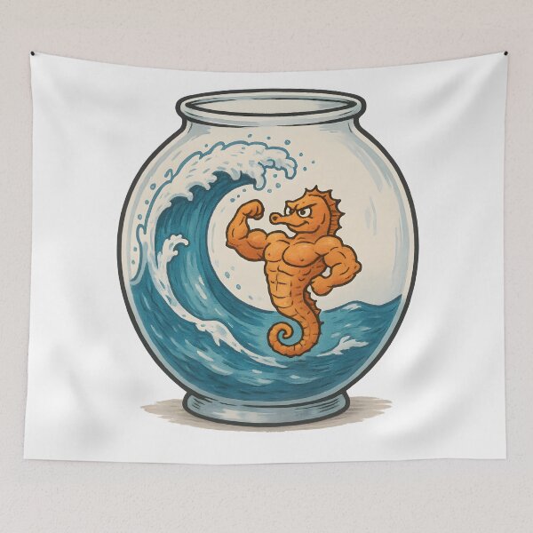 Item preview, Tiny Seahorse, Massive Wave Energy designed and sold by Uglyandcute.