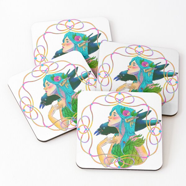 Item preview, the girl and the crow risograph designed and sold by Sarah Rudge.