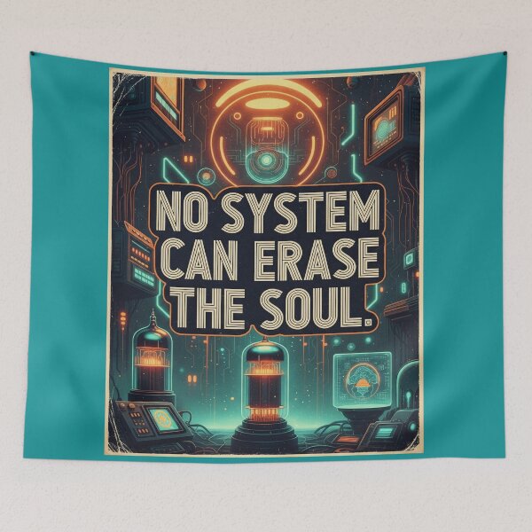 Item preview, No System Can Erase the Soul Retro Futuristic Sci-Fi Poster designed and sold by Elizarfa.