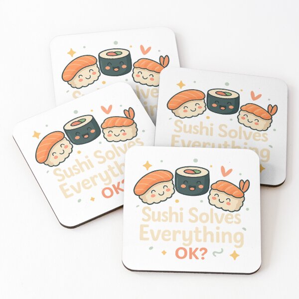 Item preview, Sushi Solves Everything – Cute Kawaii Japanese Food Design designed and sold by TheArtWeaver.