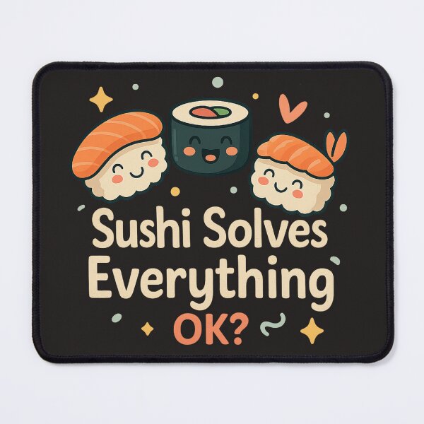 Item preview, Sushi Solves Everything – Cute Kawaii Japanese Food Design designed and sold by TheArtWeaver.