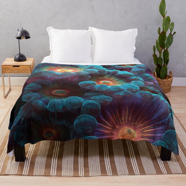 Item preview, Glowing Coral Polyps Close-Up – Bioluminescent Ocean Texture designed and sold by MonxArt.