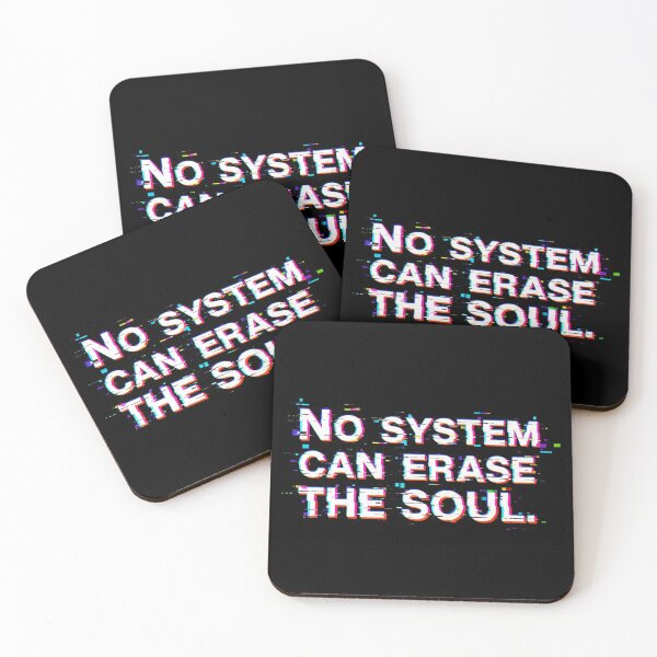 Item preview, No System Can Erase the Soul Glitch Dystopian Typography designed and sold by Elizarfa.