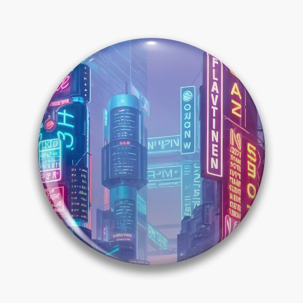 Item preview, Neon Cityscape: Futuristic Urban Scene designed and sold by Ink Art Design.