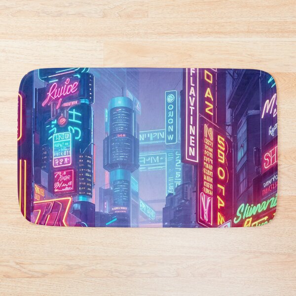 Item preview, Neon Cityscape: Futuristic Urban Scene designed and sold by Ink Art Design.