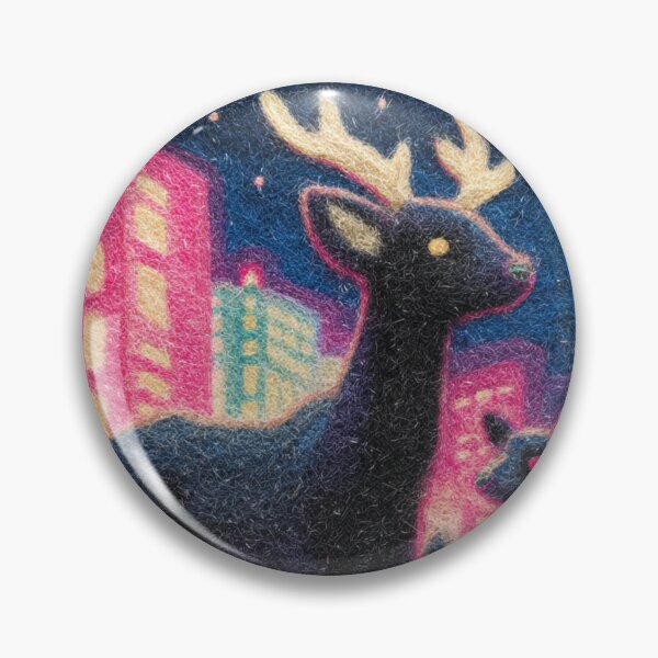 Item preview, Neon Felted Deer in the City designed and sold by pastel.moonwave.