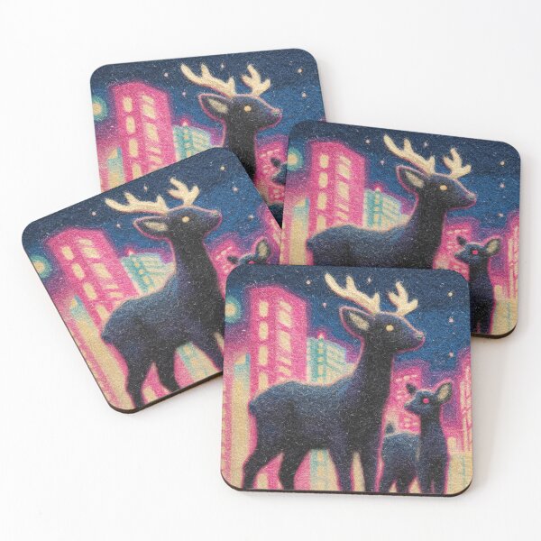 Item preview, Neon Felted Deer in the City designed and sold by pastel.moonwave.