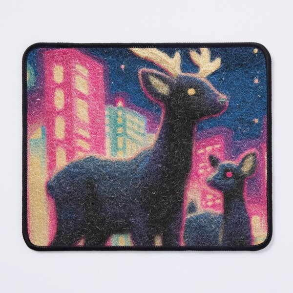 Item preview, Neon Felted Deer in the City designed and sold by pastel.moonwave.