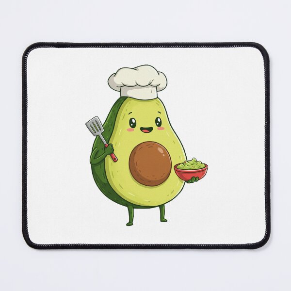Item preview, Cartoon Avocado Dressed as a Chef Holding Guacamole designed and sold by Salomee's art.