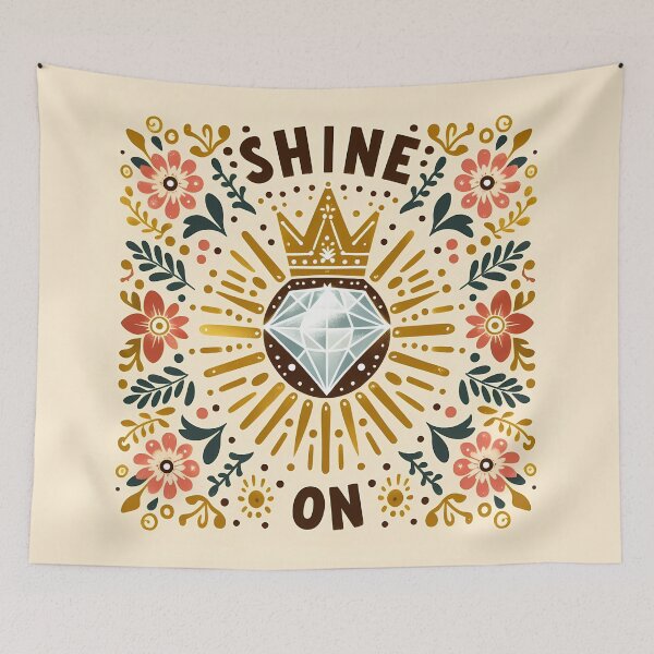 Item preview, Shine On Diamond Message - Scandinavian Folk Art by heidiannemorris © designed and sold by FOLK ART FUSION by heidiannemorris.