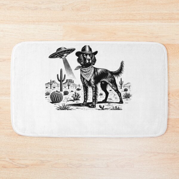Item preview, Vintage Retro Small Munsterlander Pointer UFO Western Country Wild West Dog Mom Dad designed and sold by Kimberley King Art  King Art.