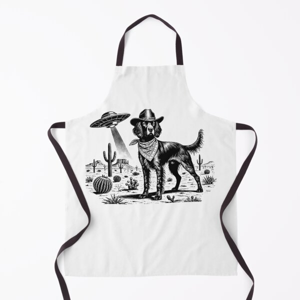 Item preview, Vintage Retro Small Munsterlander Pointer UFO Western Country Wild West Dog Mom Dad designed and sold by Kimberley King Art King Art.