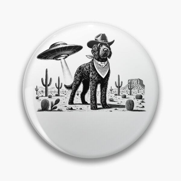 Item preview, Vintage Retro Spinone Italiano UFO Western Country Wild West Dog Mom Dad designed and sold by Kimberley King Art  King Art.
