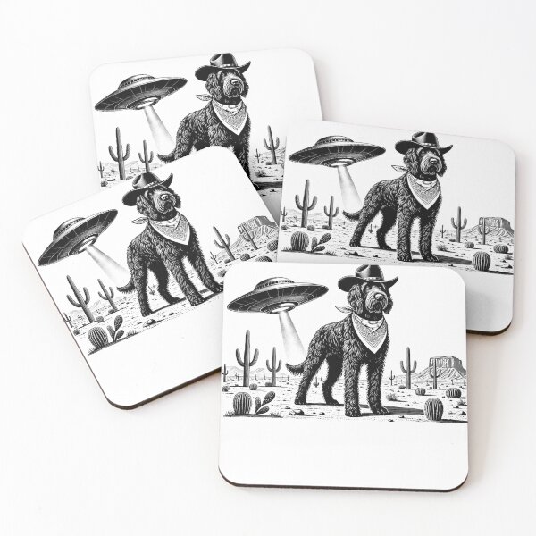 Item preview, Vintage Retro Spinone Italiano UFO Western Country Wild West Dog Mom Dad designed and sold by Kimberley King Art  King Art.