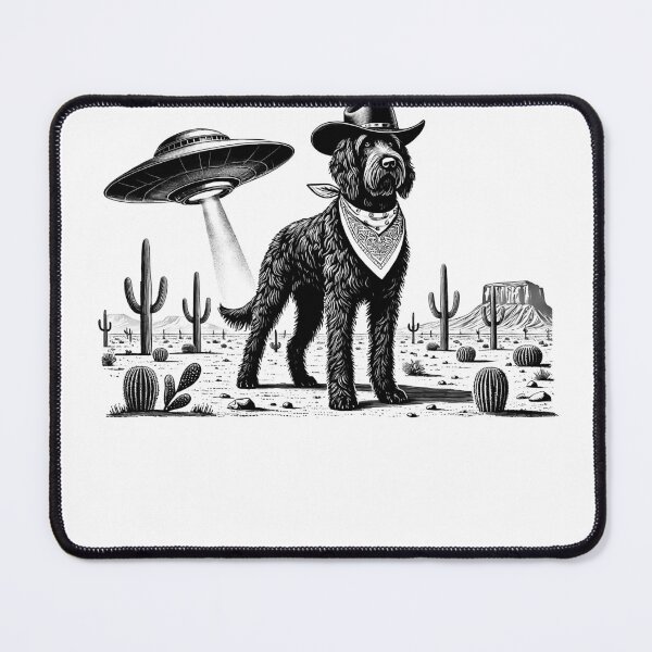Item preview, Vintage Retro Spinone Italiano UFO Western Country Wild West Dog Mom Dad designed and sold by Kimberley King Art King Art.