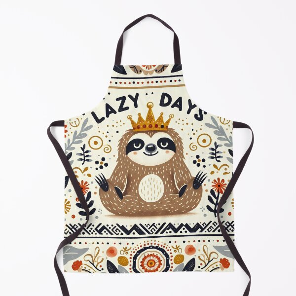 Item preview, Cute Sloth Lazy Days - Scandinavian Folk Art by heidiannemorris © designed and sold by FOLK ART FUSION by heidiannemorris.