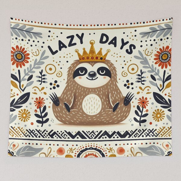 Artikelvorschau, Süßes Faultier Lazy Days - Skandinavische Volkskunst von heidiannemorris © entworfen und verkauft von FOLK ART FUSION by heidiannemorris.