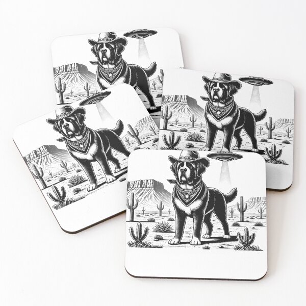 Item preview, Vintage Retro St. Bernard UFO Western Country Wild West Dog Mom Dad designed and sold by Kimberley King Art  King Art.