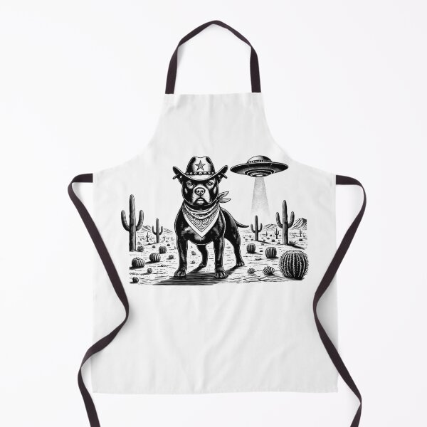 Item preview, Vintage Retro Staffordshire Bull Terrier UFO Western Country Wild West Dog Mom Dad designed and sold by Kimberley King Art  King Art.