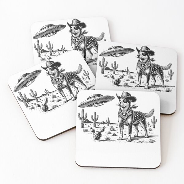 Item preview, Vintage Retro Texas Heeler UFO Western Country Wild West Dog Mom Dad designed and sold by Kimberley King Art  King Art.