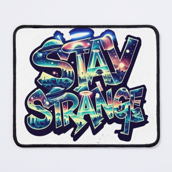 Item preview, STAY STRANGE Cosmic Aliencore Sticker designed and sold by Imaginarium of Chaos falcon88 .