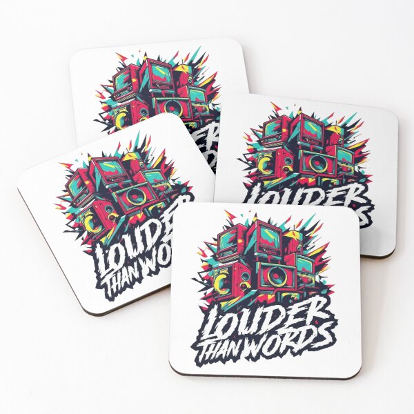 Item preview, LOUDER THAN WORDS Grunge Noisecore Sticker designed and sold by Imaginarium of Chaos falcon88 .