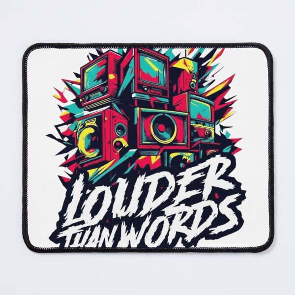 Item preview, LOUDER THAN WORDS Grunge Noisecore Sticker designed and sold by Imaginarium of Chaos falcon88 .
