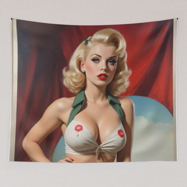 Aperçu de l'œuvre Pin-up blonde vintage représentant un chef scout créée et vendue par MissSaylor.