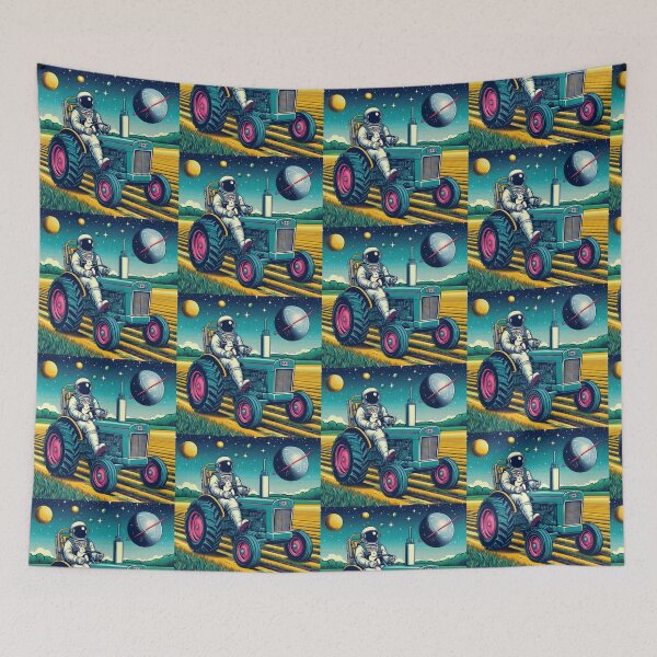 Item preview, an astronaut using a tractor in space and his friend the rabbit designed and sold by Dogandesighn.