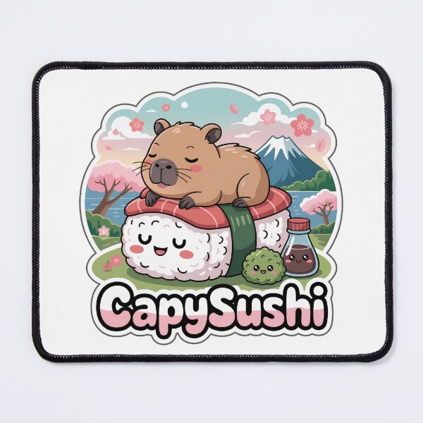 Item preview, Capysushi – Cute Chibi Capybara Sushi Sticker | Kawaii Animal Art designed and sold by Nuist25.