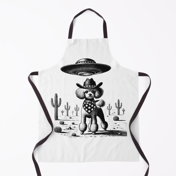 Item preview, Vintage Retro Toy Poodle UFO Western Country Wild West Dog Mom Dad designed and sold by Kimberley King Art King Art.