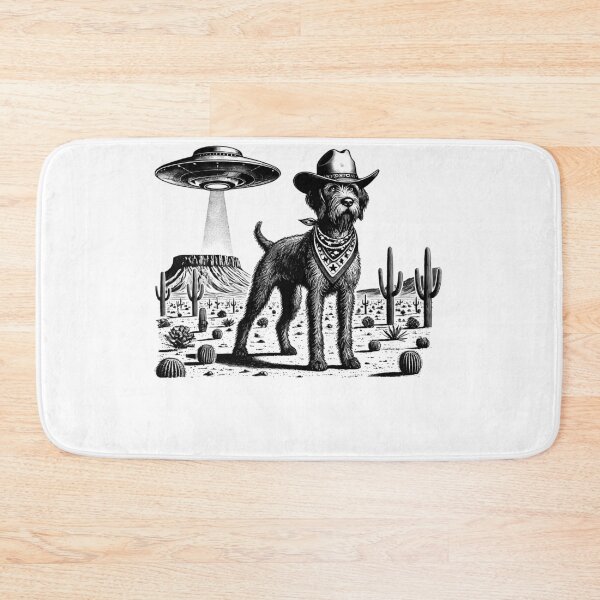 Item preview, Vintage Retro Wirehaired Pointing Griffon UFO Western Country Wild West Dog Mom Dad designed and sold by Kimberley King Art  King Art.