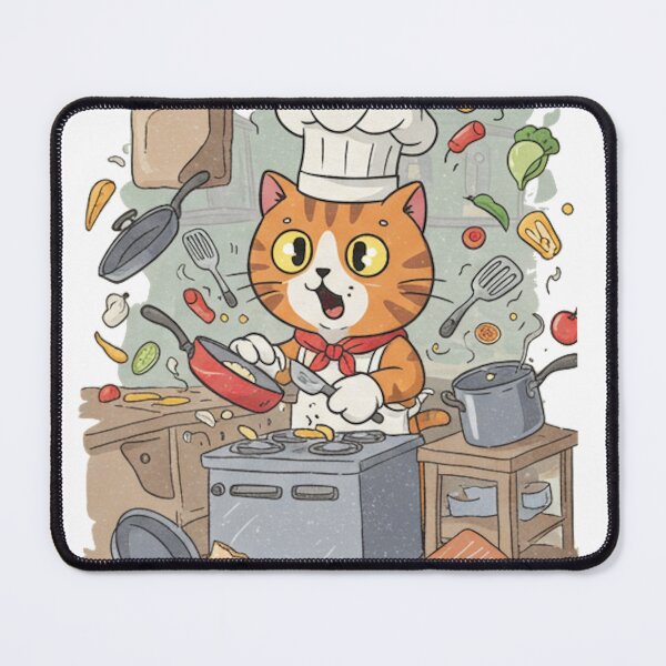 Item preview, The Chef Cat in Action designed and sold by Salomee's art.