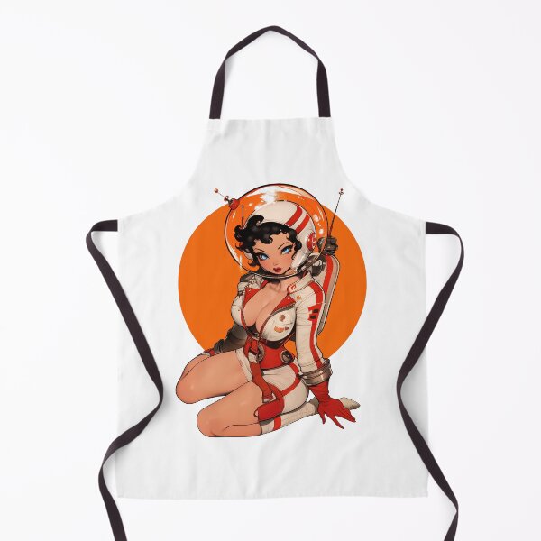 Item preview, Astronaut Betty Pinup cartoon girl designed and sold by blackdogshop.