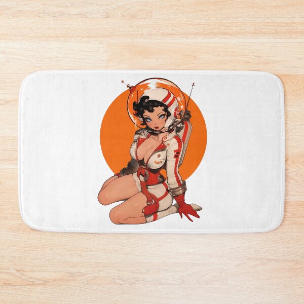 Item preview, Astronaut Betty Pinup cartoon girl designed and sold by blackdogshop.