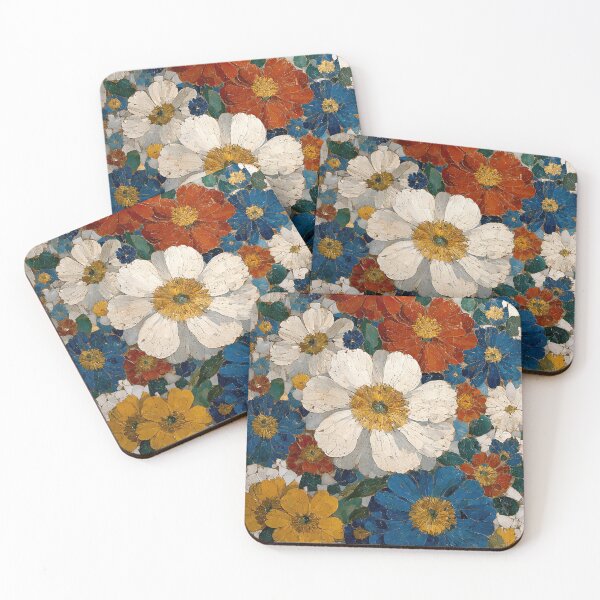 Item preview, Vintage Floral Mosaic designed and sold by BasajaunStudio.