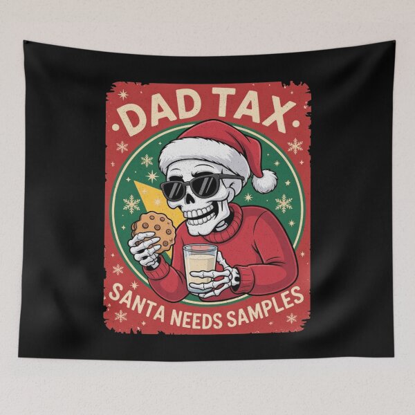 Item preview, Dad Tax Santa Needs Sample Skeleton Cookie Milk Funny designed and sold by JerdbordinShop.