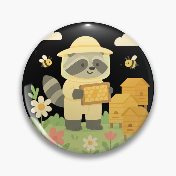 Item preview, Raccoon beekeeper chooses sweet honey designed and sold by DamioPolArt.
