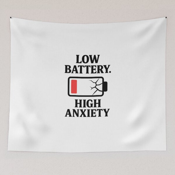 Item preview, Low Battery High Anxiety – Cracked Tech Tee designed and sold by Edward Shepherd.