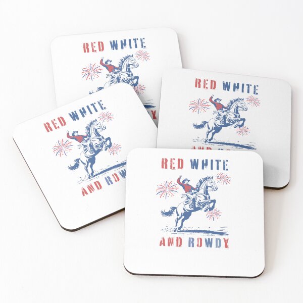 Item preview, Red white and rowdy distressed USA Design - American Cowboy Rowdy designed and sold by Run to Creations.