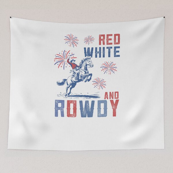 Item preview, Red White and Rowdy Distressed USA Cowboy  designed and sold by Run to Creations.