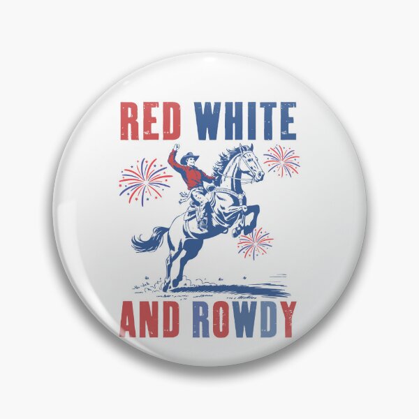 Item preview, Red White and Rowdy Distressed USA Cowboy - Fourth of July Rowdy designed and sold by Run to Creations.