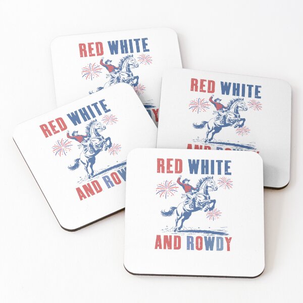 Item preview, Red White and Rowdy Distressed USA Cowboy - Fourth of July Rowdy designed and sold by Run to Creations.