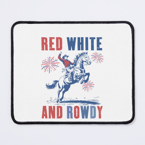 Item preview, Red White and Rowdy Distressed USA Cowboy - Fourth of July Rowdy designed and sold by Run to Creations.