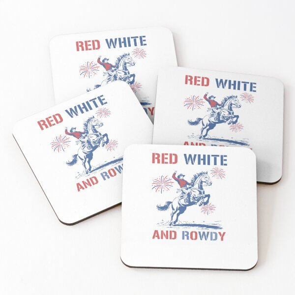Item preview, Red white and rowdy distressed USA Design - 4th Of July American cowboy designed and sold by Run to Creations.