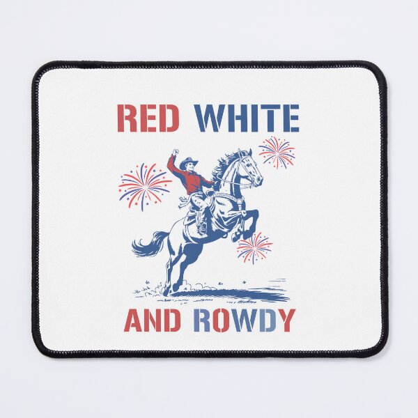 Item preview, Red white and rowdy distressed USA Design - 4th Of July American cowboy designed and sold by Run to Creations.